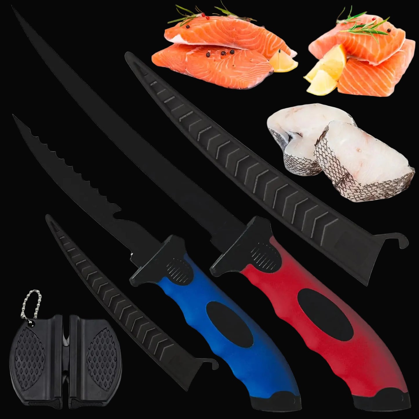 Elite Angler 2pcs Stainless Steel fillet knife Set 5- & 7-inch