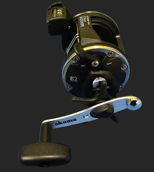 Okuma Magda Pro Line Counter Levelwind Trolling Reel Small Black/Silver MA-15DX