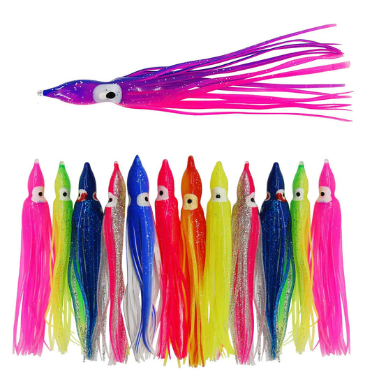 Octopus Trolling Fishing Skirts 60pcs Saltwater Multicolor 4.7inch